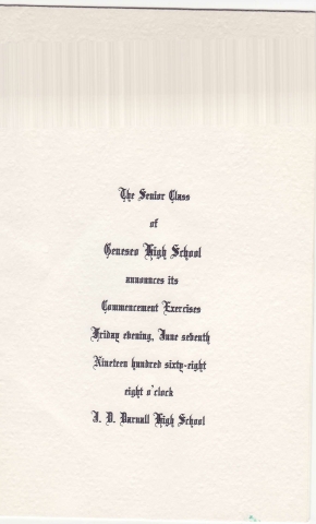 1968 Graduaction Announcement, message.